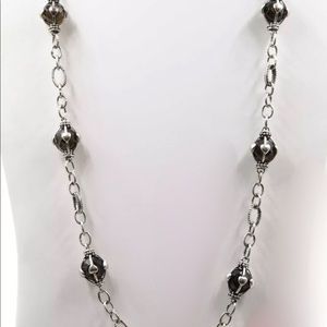 Beautiful necklace with smoky beads weights 86.2